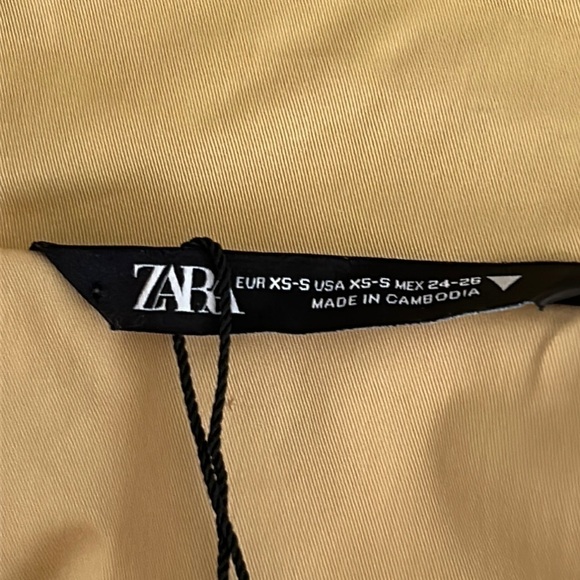 Zara Parka Large Pockets High Collar Color Straw Size XS/S - Picture 3 of 11
